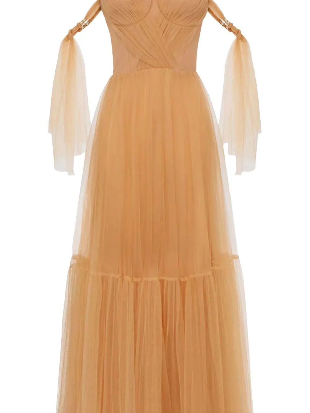 Abito in tulle caramello - Preludio Moda