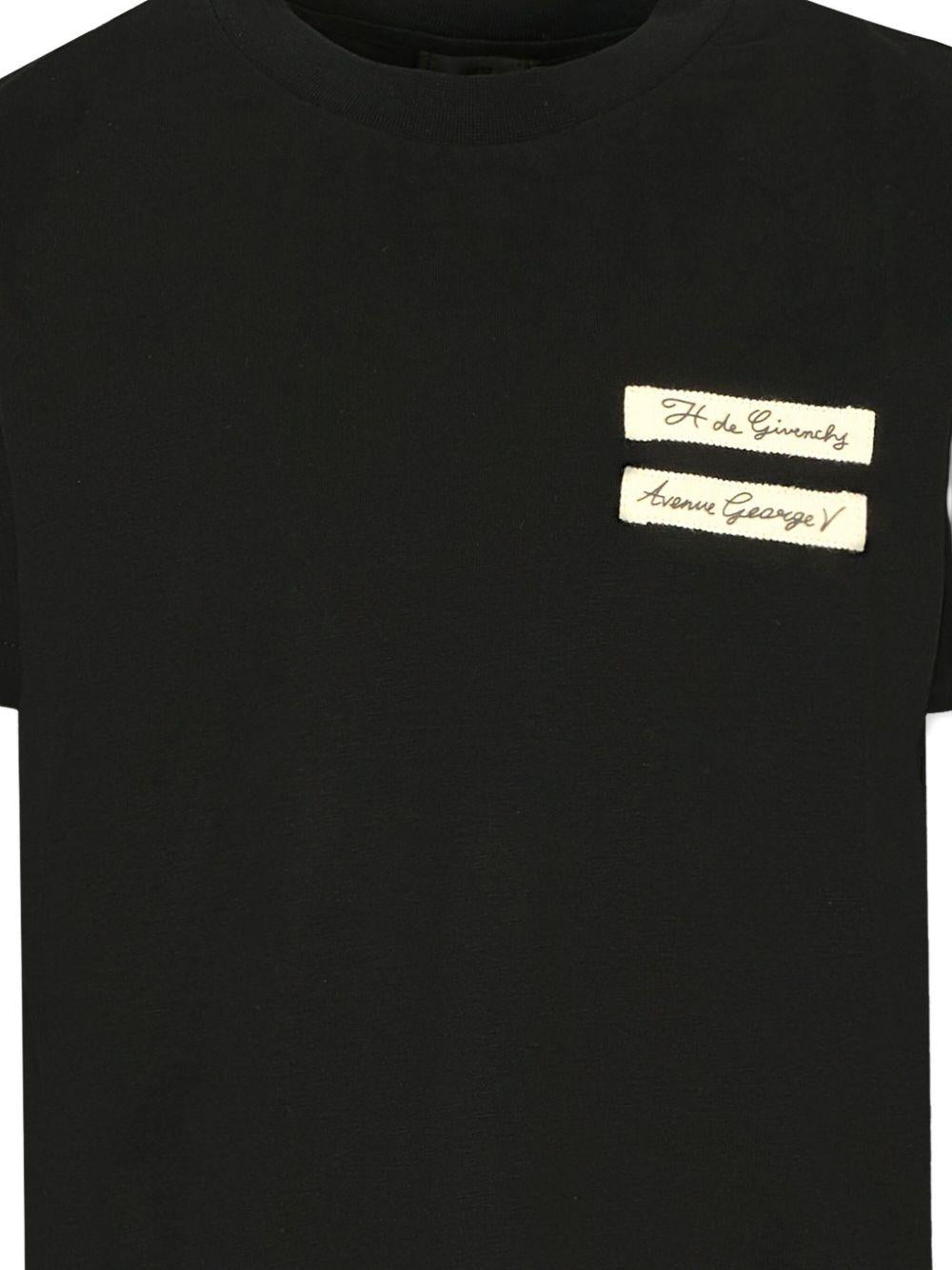 T-shirt in Cotone Biologico con Applicazione Frontale H30959 09B GIVENCHY KIDS