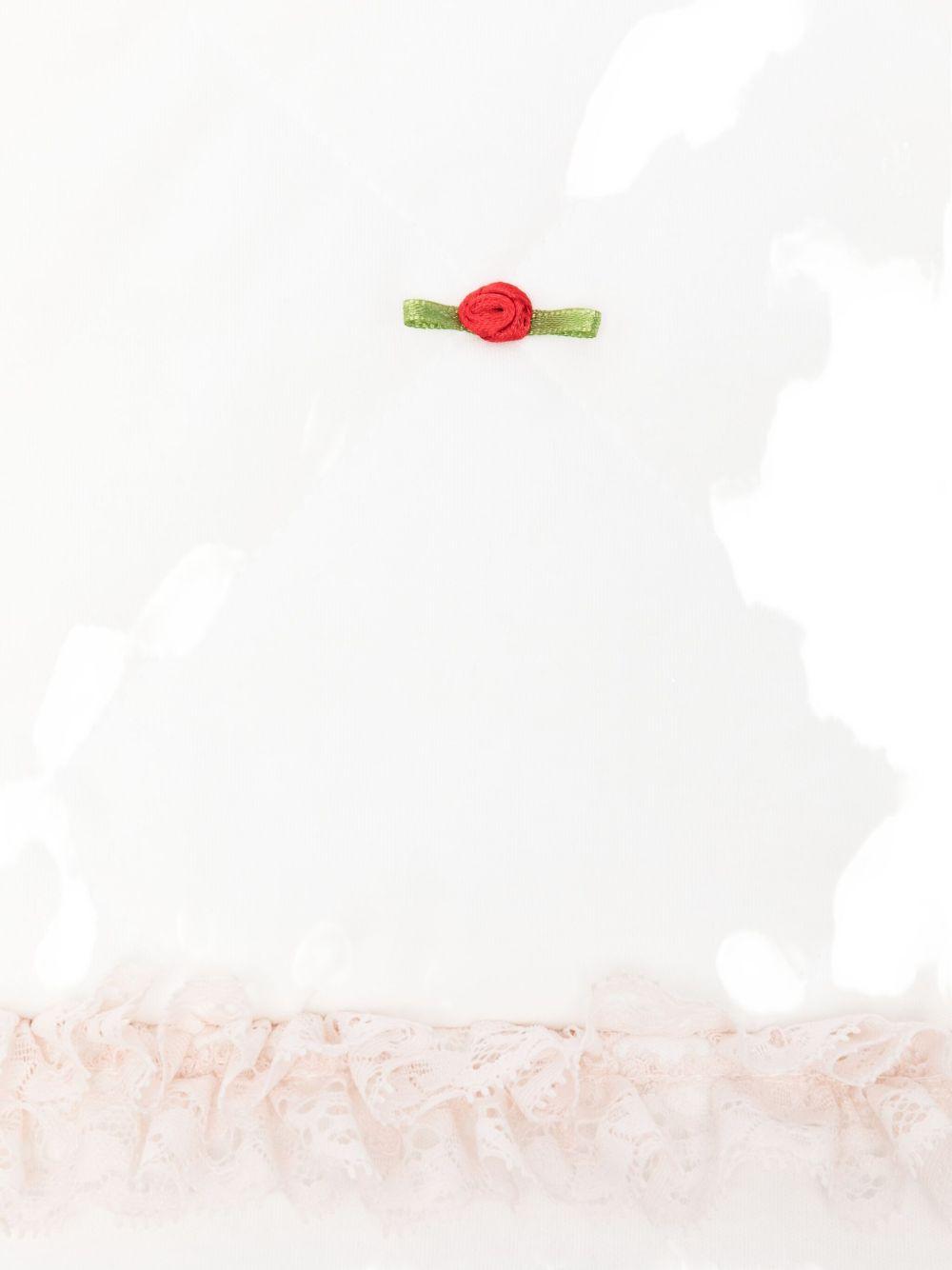 Coperta bianca in cotone biologico con bordo in pizzo 35F0076000 0143 MONNALISA KIDS