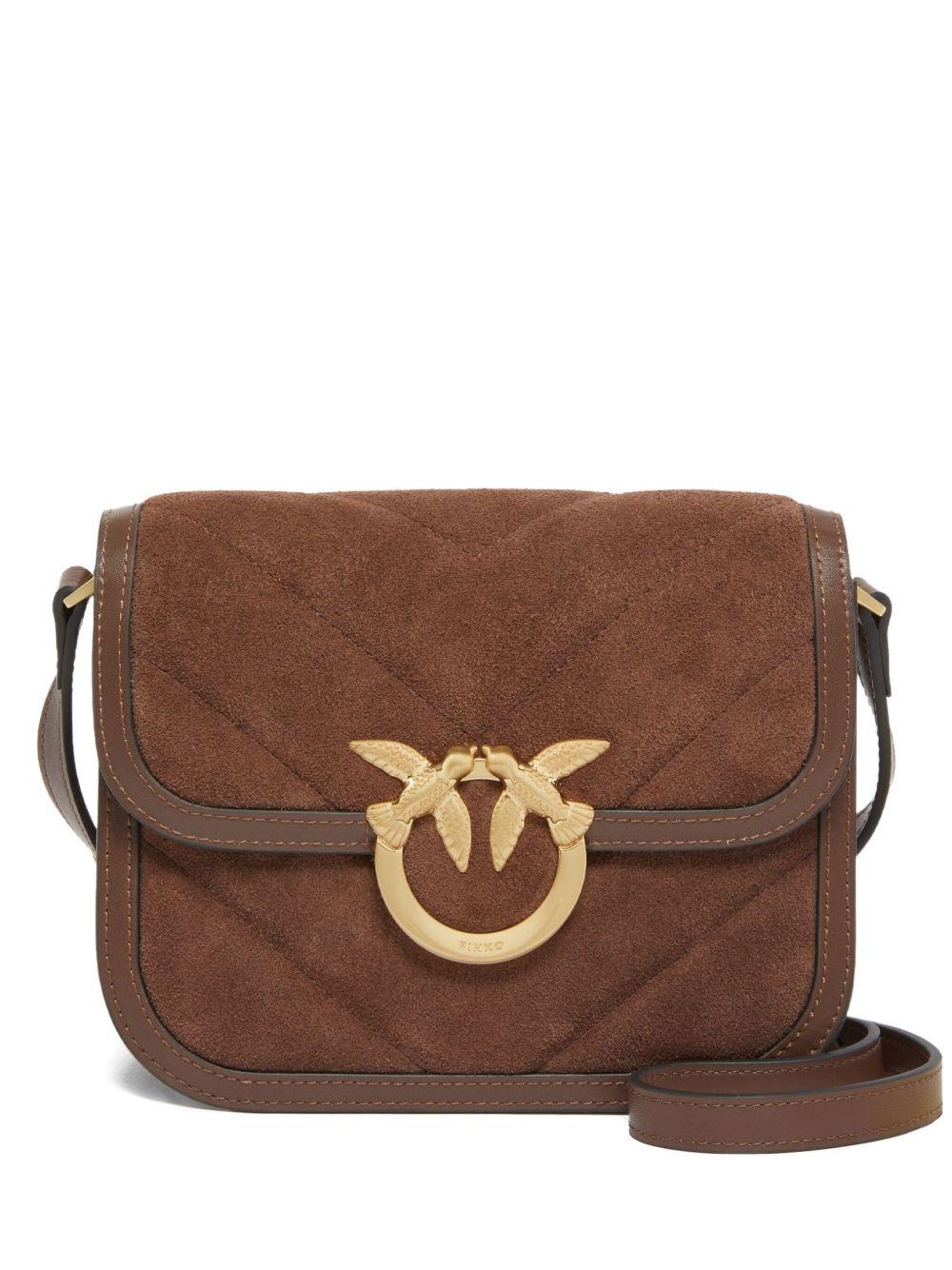 Borsa trapuntata mini in pelle marrone 104297A2JH L74V PINKO