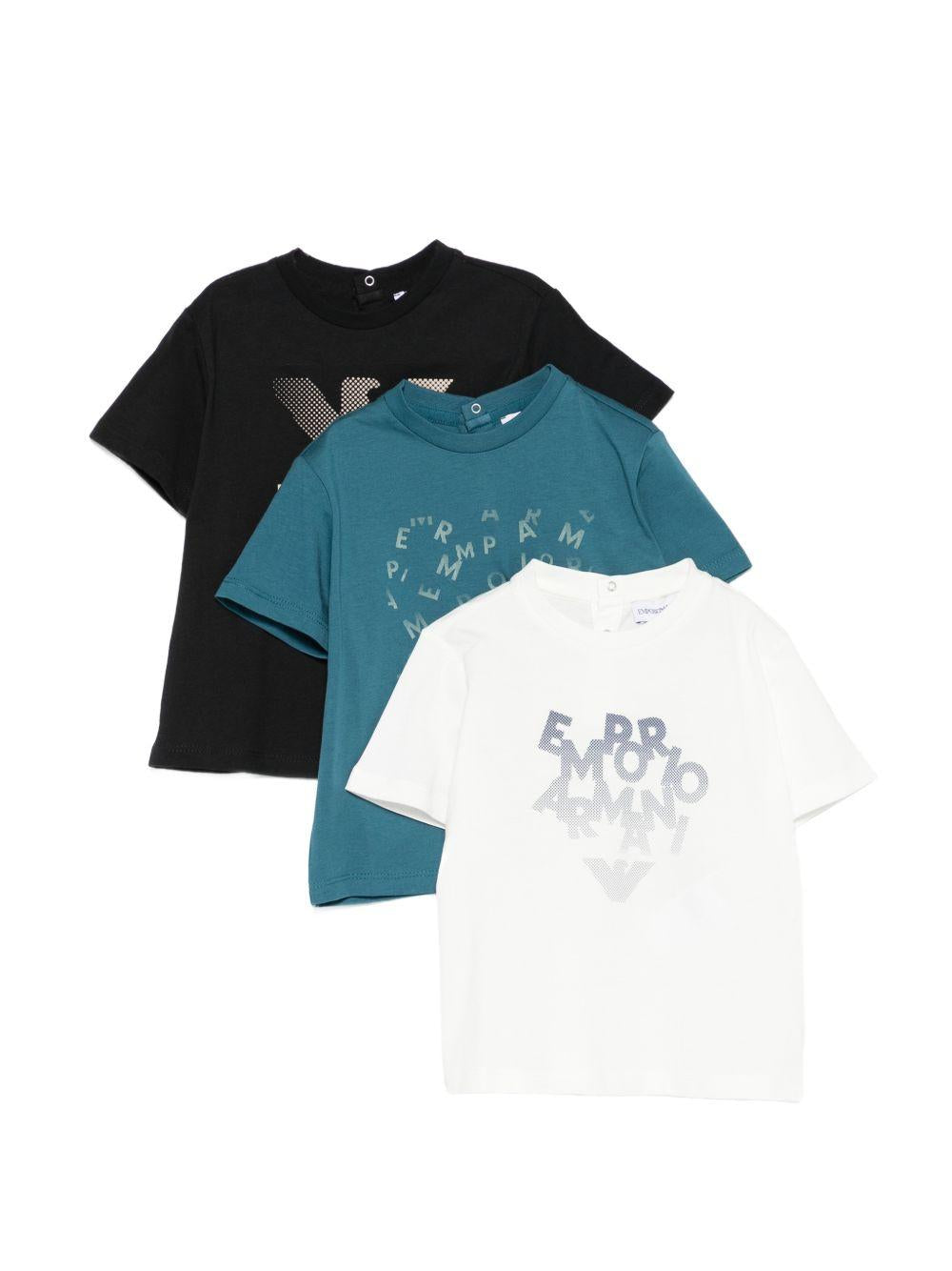 Set 3 t-shirt in cotone girocollo EB001324AF14503 MB005 EMPORIO ARMANI KIDS