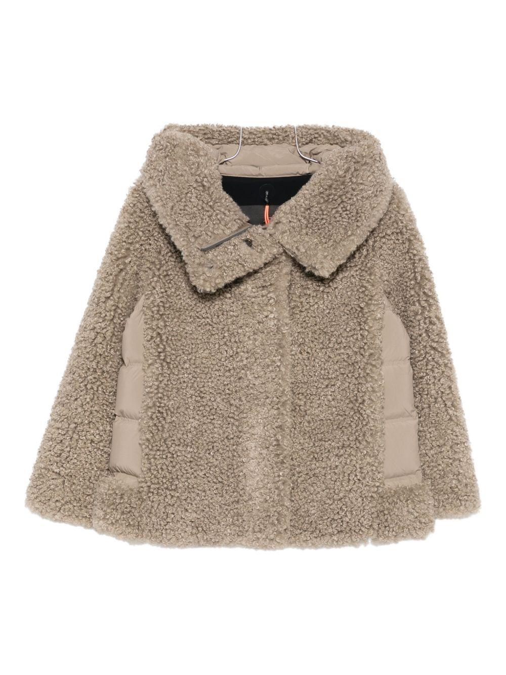 Giacca imbottita tabacco con cappuccio e bottoni - Preludio Moda