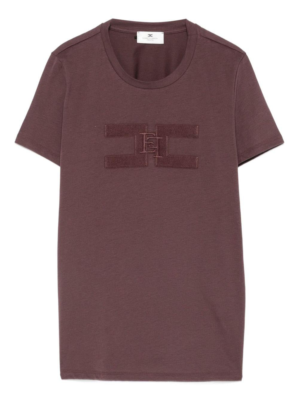 T-shirt a Maniche Corte con Logo Ricamato MA00756E2 EA4 ELISABETTA FRANCHI