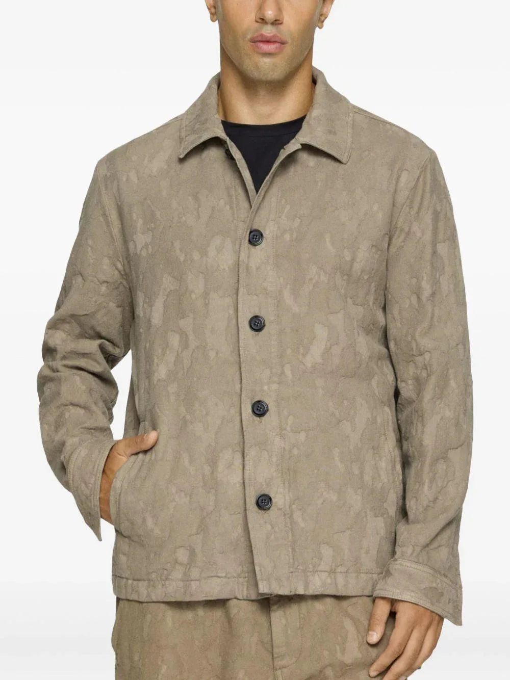 Giacca camicia regular in cotone camouflage - Preludio Moda