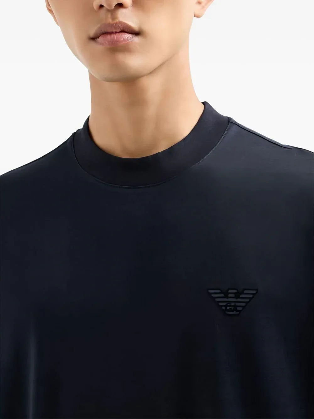 T-shirt Blu Scuro con Logo - Preludio Moda