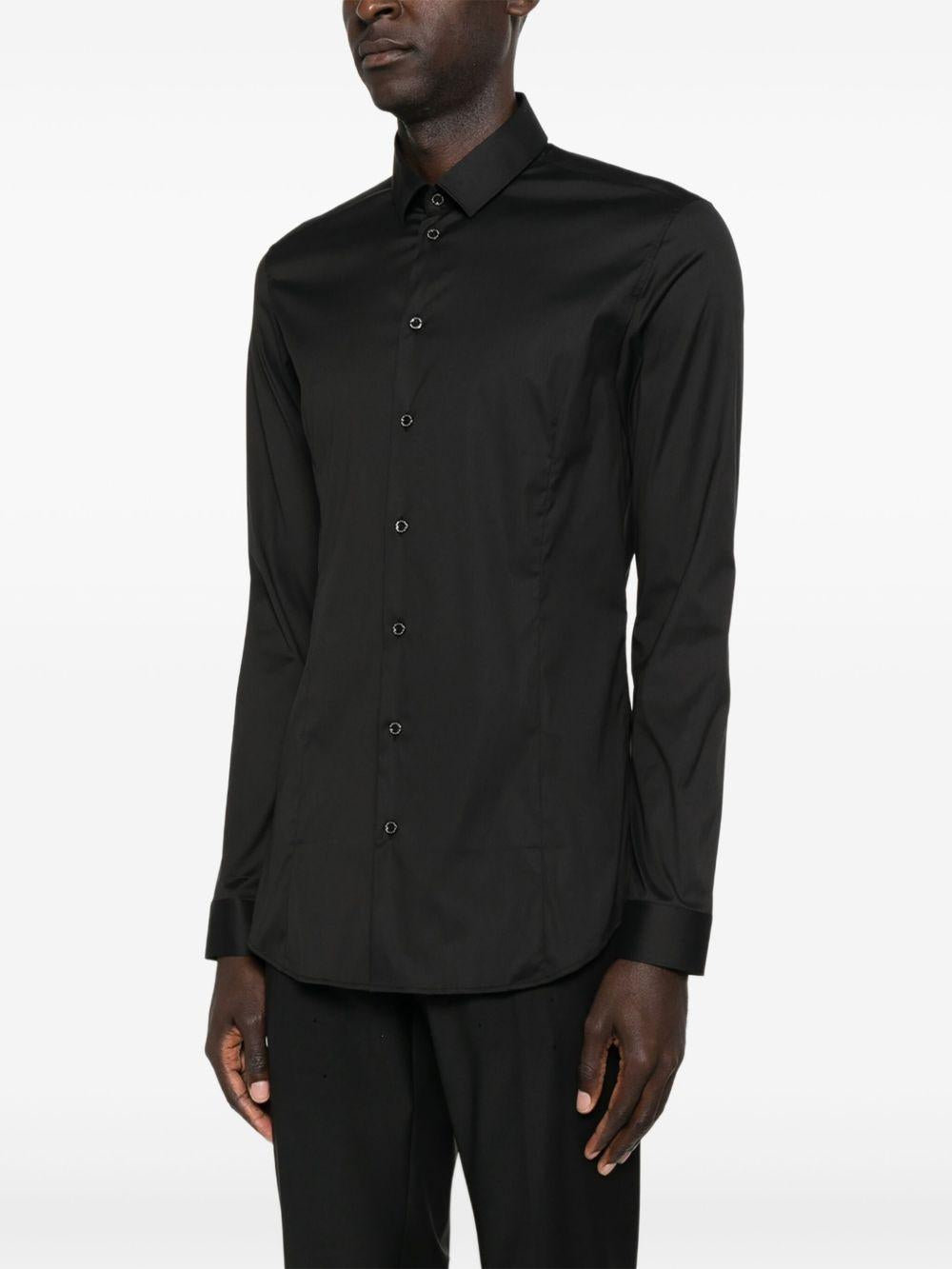 Camicia nera slim con colletto a punta 5C0055A01 K102 PATRIZIA PEPE