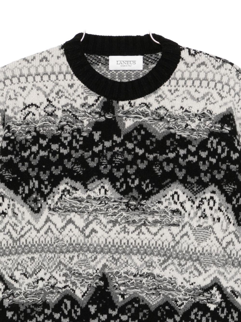 Maglione nero a fantasia F5LMAJP098 110 LANEUS
