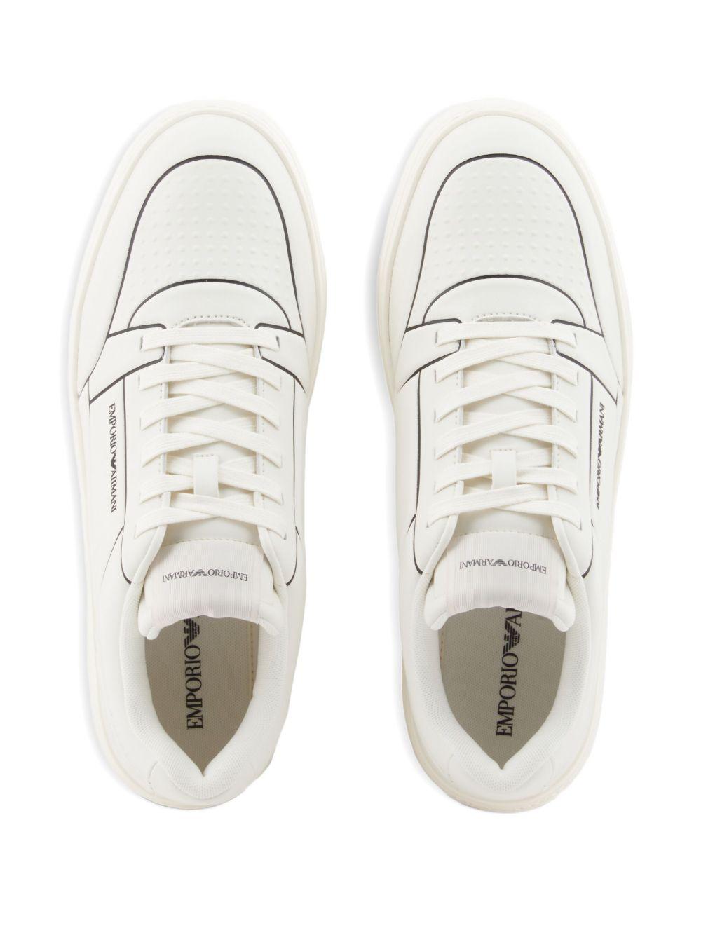 Sneakers bianco nero con dettagli con logo EM002852AF18014 M0017 EMPORIO ARMANI