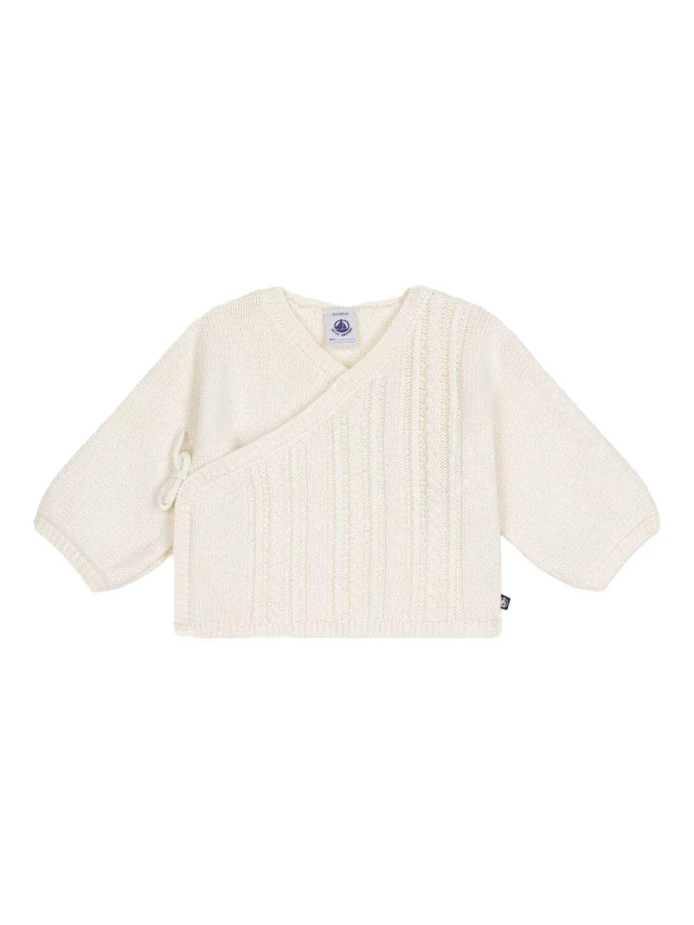 Cardigan panna in maglia e intreccio neonato - Preludio Moda