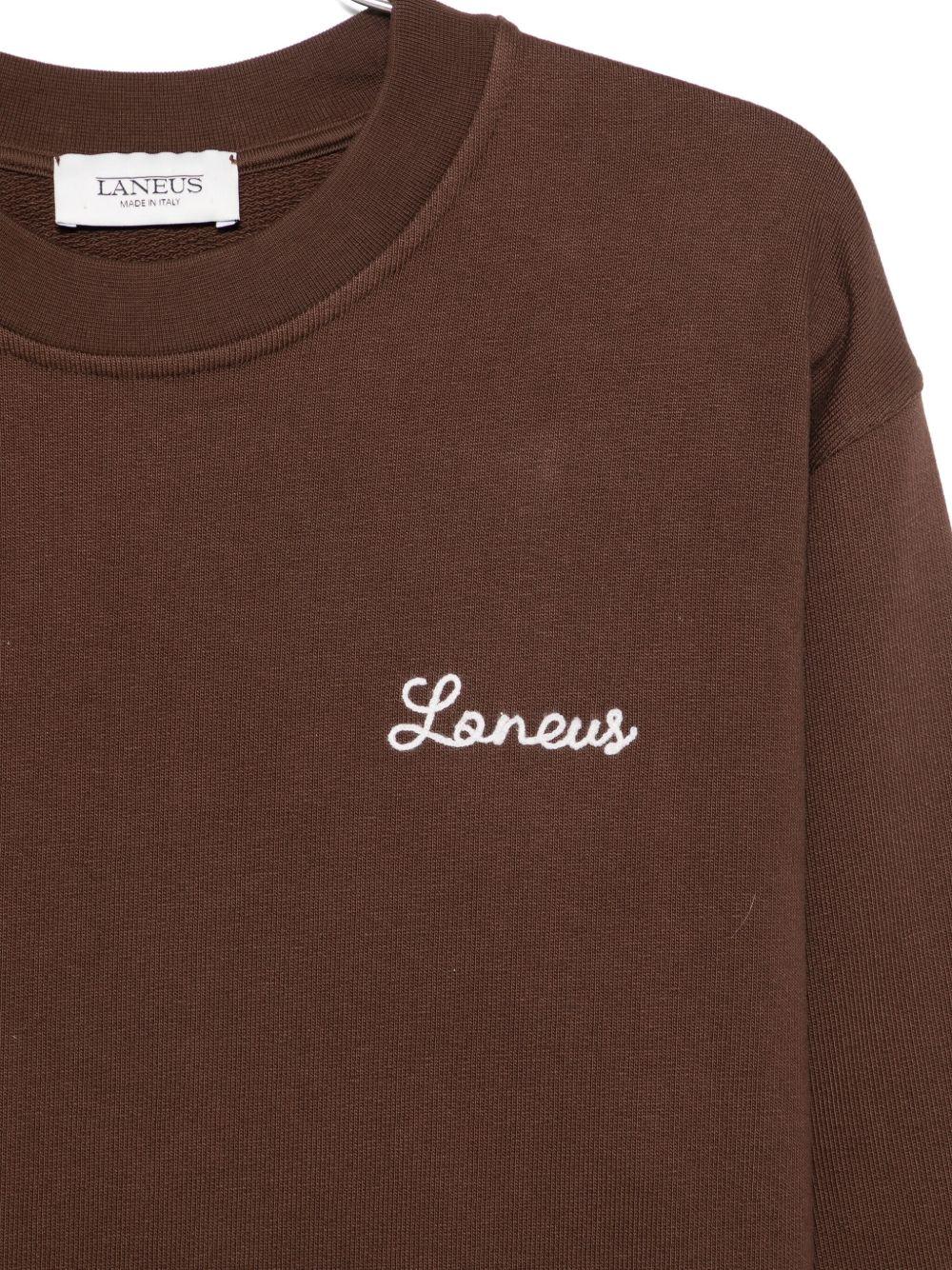 Felpa cioccolato con logo ricamato F5LAMASW320 920 LANEUS
