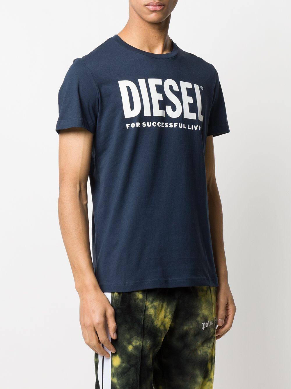 51f Shirt Blu Logo Bianco 00SXED0AAXJ 81E DIESEL