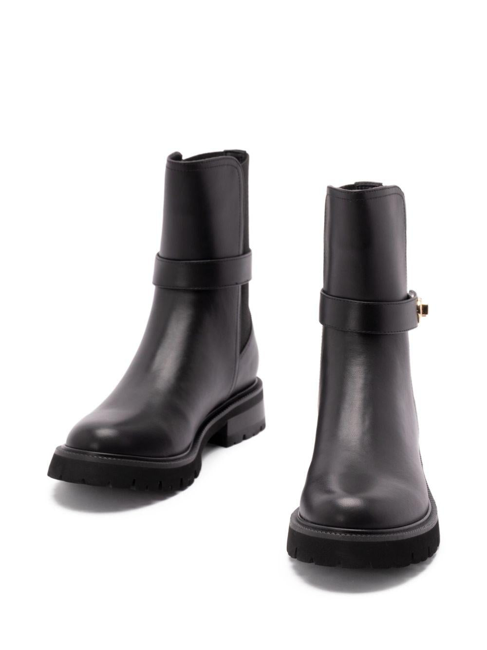 Stivali Neri con Fibbia e Tacco Largo 252TCP194 00006 TWINSET