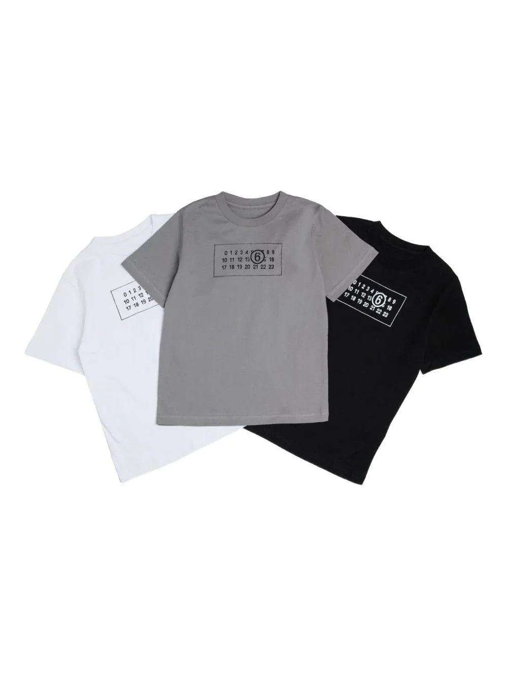 Set di tre T-shirt con stampa logo e scollo rotondo - Preludio Moda