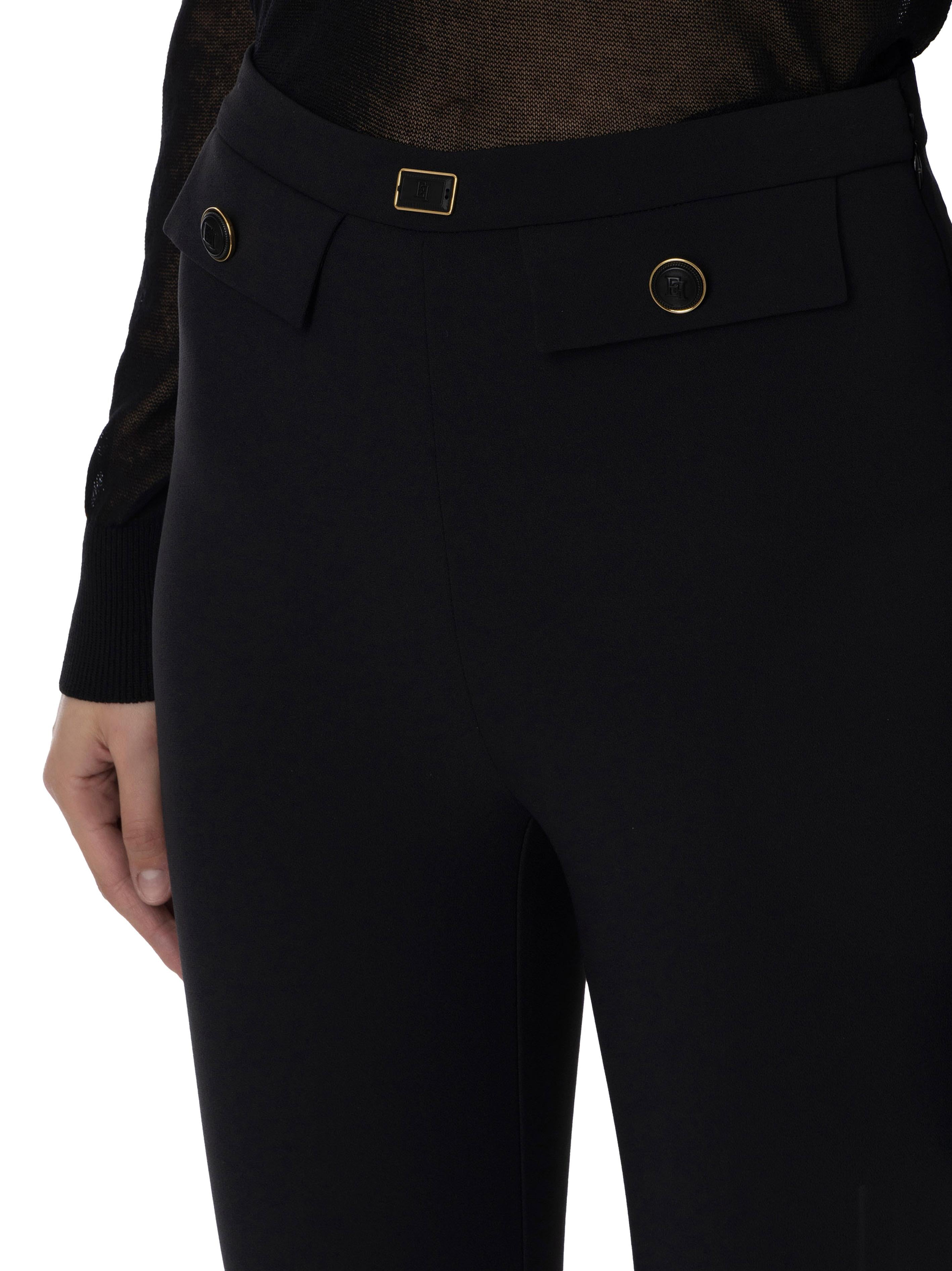 Pantalone dritto con patte nero