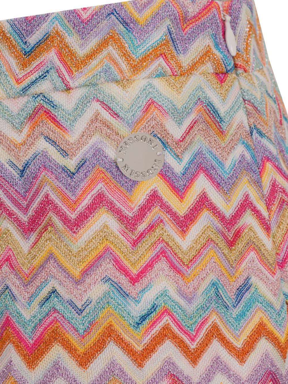 Gonna con spacco motivo chevron multicolor MY7A61Q0107 999 MISSONI KIDS