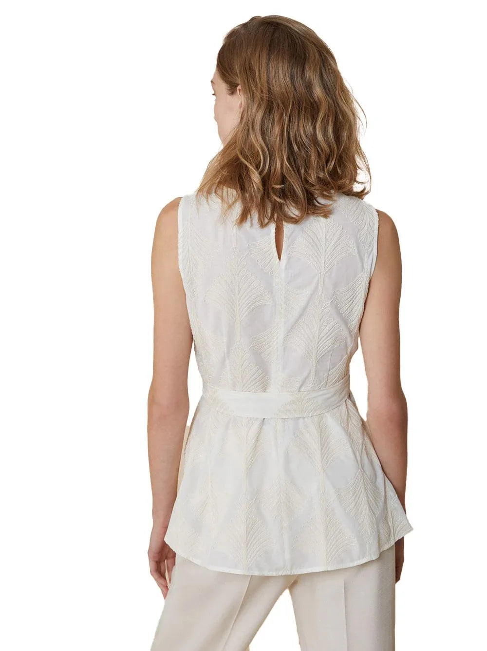 Top Vanity avorio con fantasia - Preludio Moda