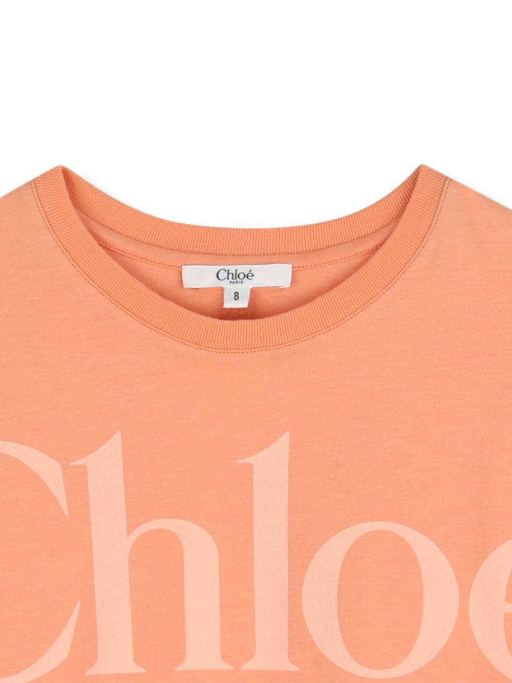 T-shirt in cotone girocollo cropped C20859 43A CHLOE KIDS