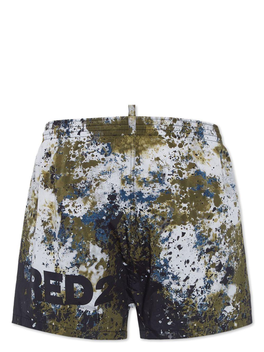 Costume boxer fantasia verde/blu D7B8P6120 308 DSQUARED