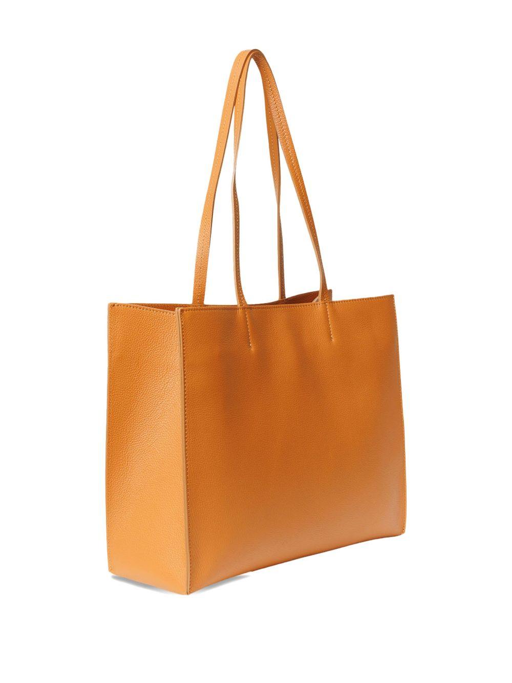 Borsa shopping in pelle martellata cuoio