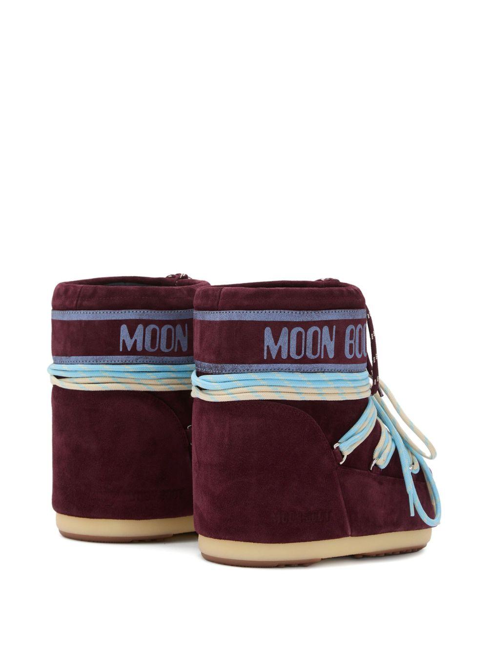 Moon Boot Stivali in camoscio borgogna con lacci 80D1409670 D013 MOON BOOT