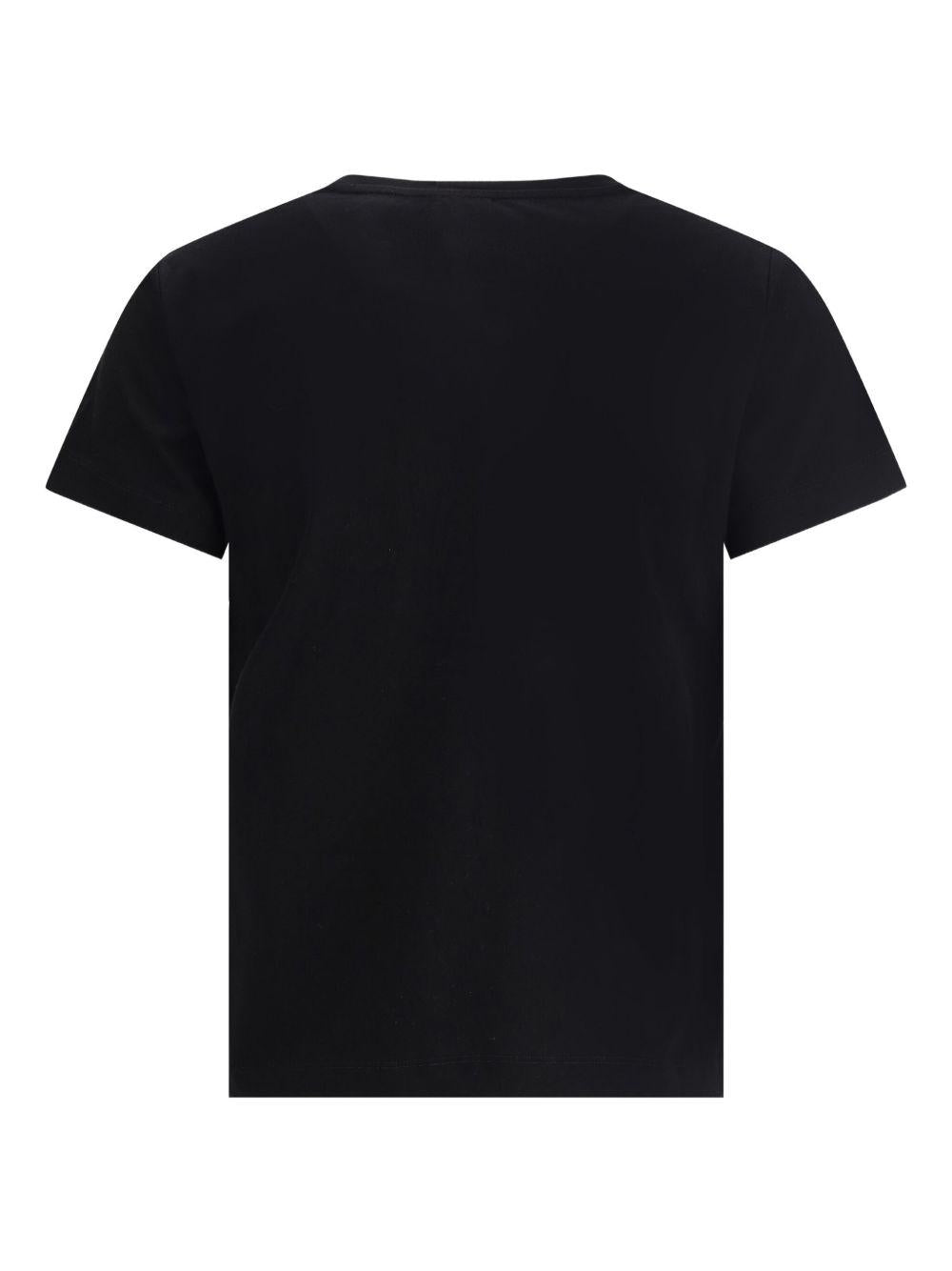 T-shirt nera in cotone con decorazione in cristalli 103320A2RN Z99 PINKO