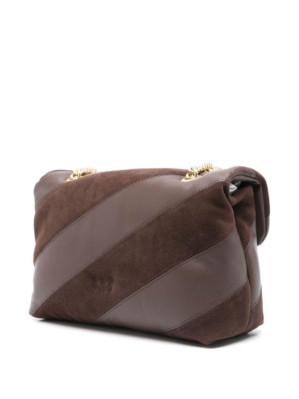 Borsa a Spalla Marrone con Dettagli a Righe 100038A2JY L74V PINKO