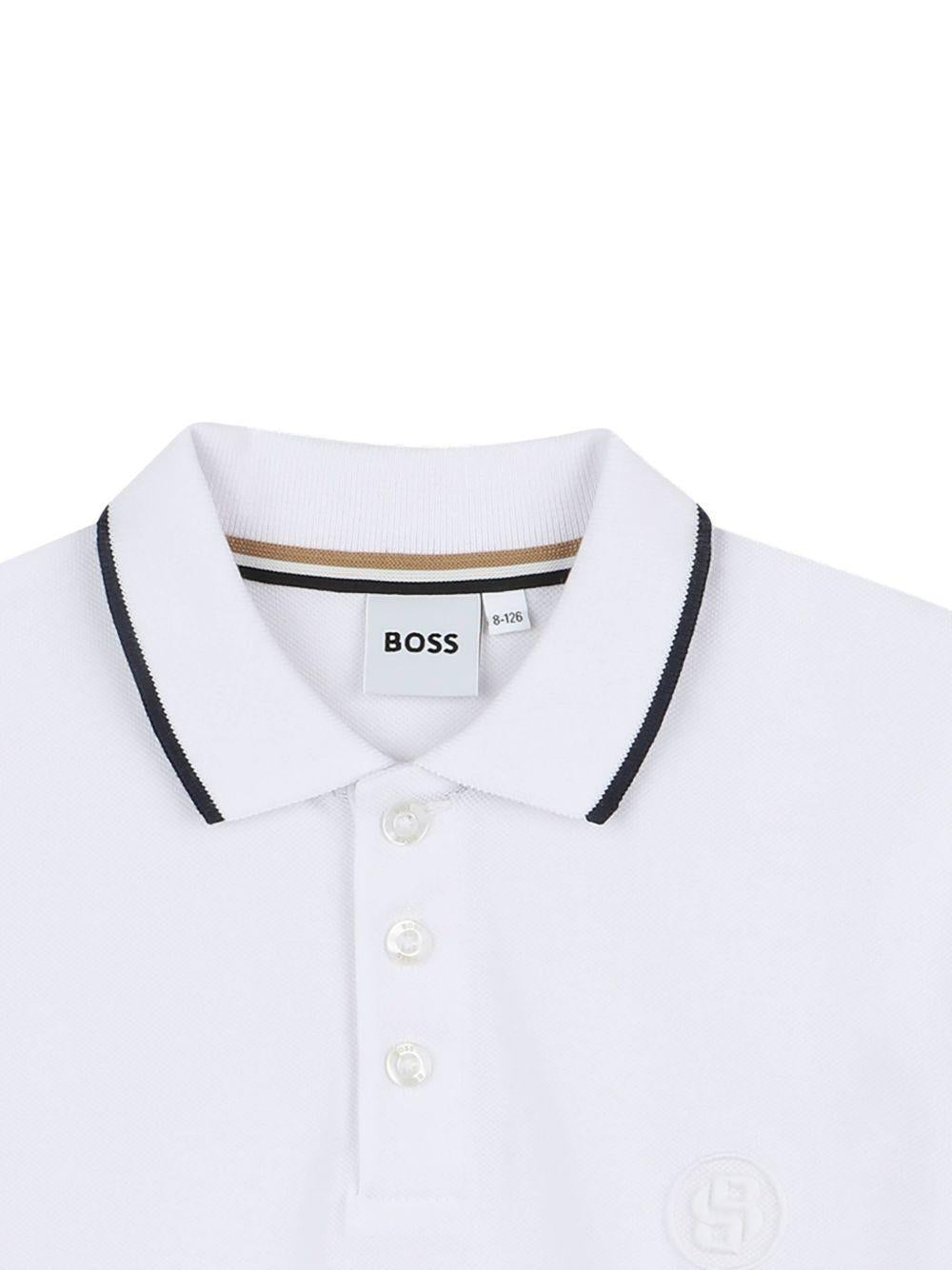 Polo bianca olri in contrasto J52012 10P BOSS KIDSWEAR