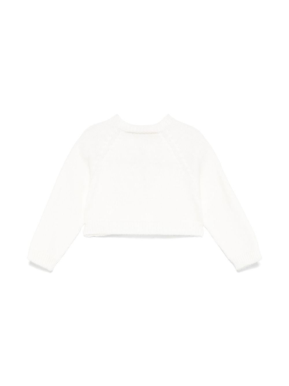 Cardigan panna neonato M con strass 37E8005060 0001 MONNALISA KIDS