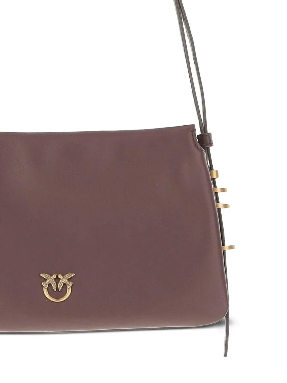 Borsa a tracolla rosso mogano in pelle con decorazione Love Birds - Preludio Moda