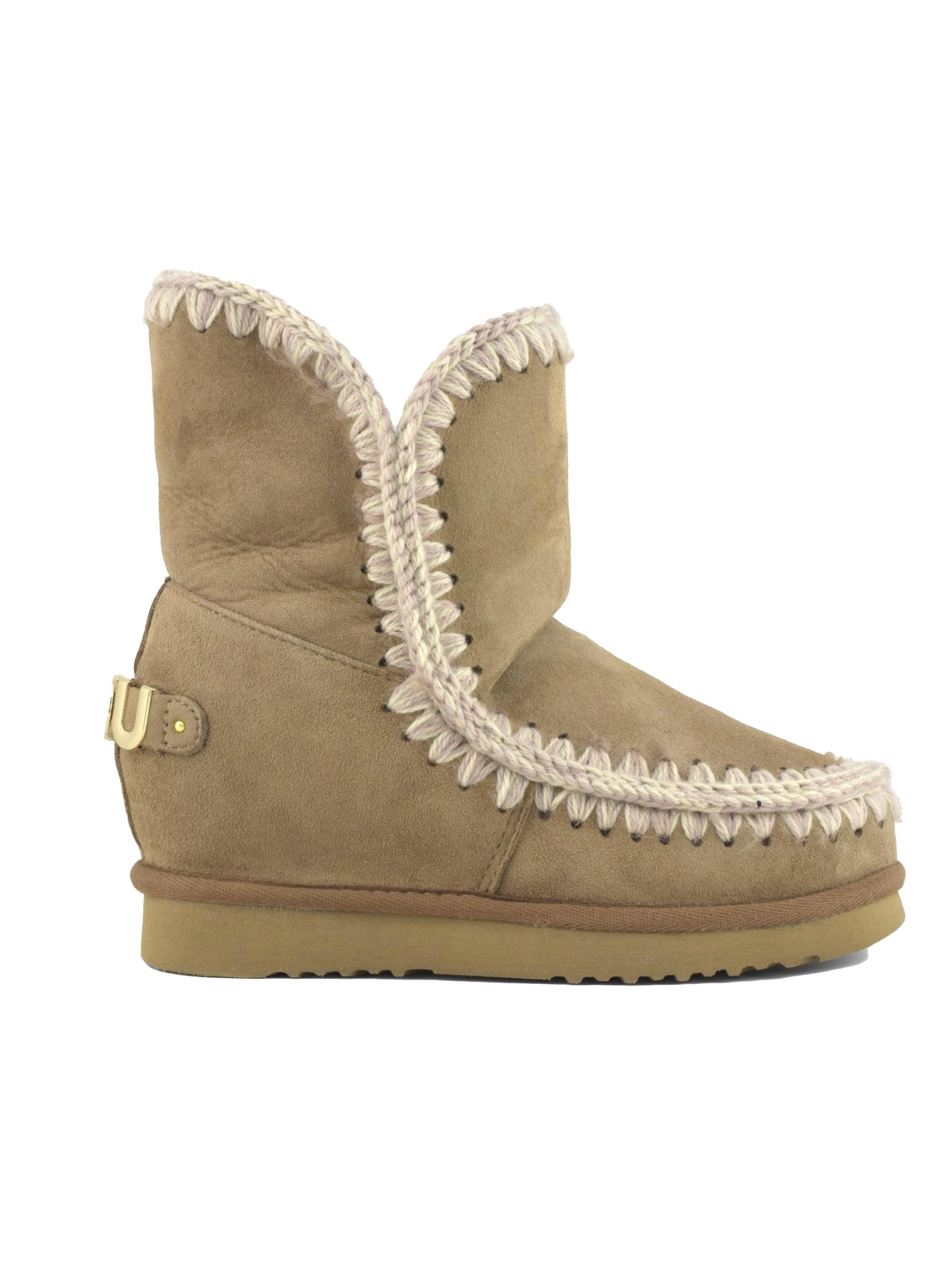 Stivale rosa marrone 23cm con zeppa interna corta MUFW121013A PKBRO MOU