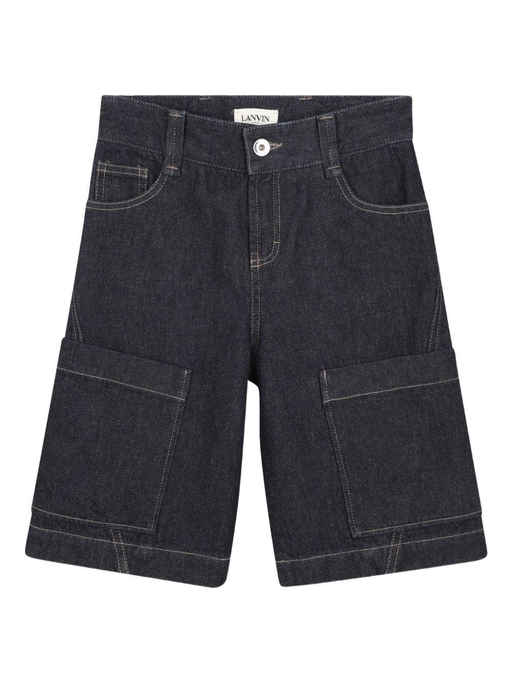 Bermuda in denim con tasche cargo N30380 Z28 LANVIN KIDS
