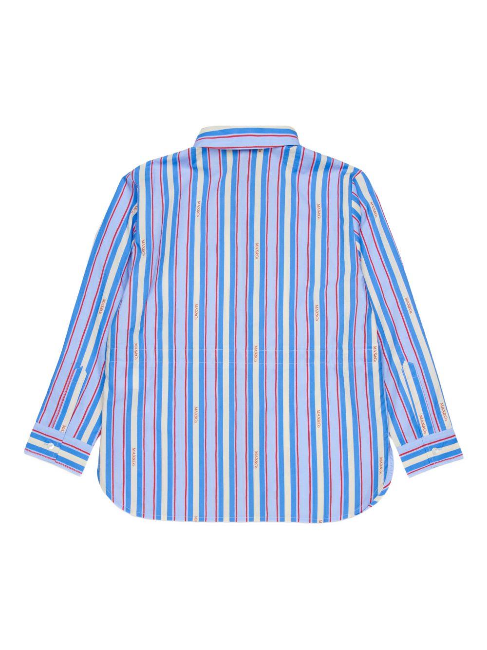 Camicia a righe in cotone con colletto MX0291MX01E MX804 MAX&CO. KIDS