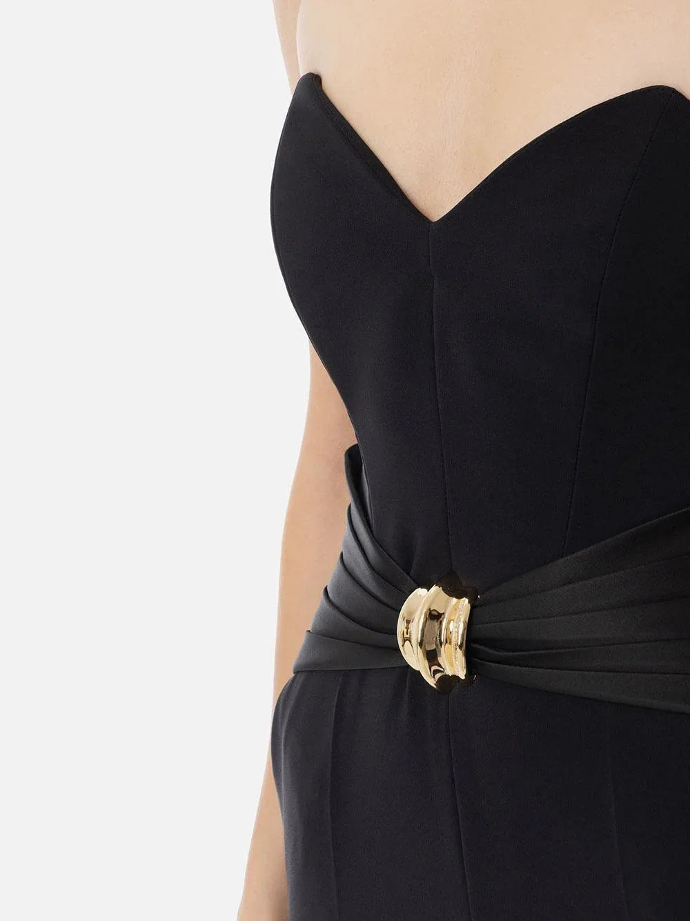 Tuta in crêpe fluido con macro fiocco nera - Preludio Moda