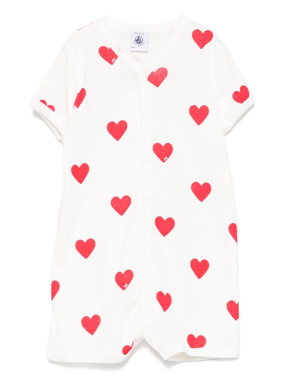Tutina bianca con fantasia cuori A09HG 01 PETIT BATEAU KIDS