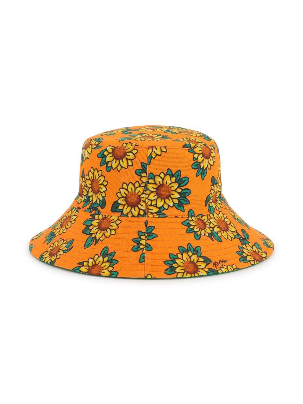 Cappello pescatore fantasia girasoli reversibile K60885 674 KENZO KIDS