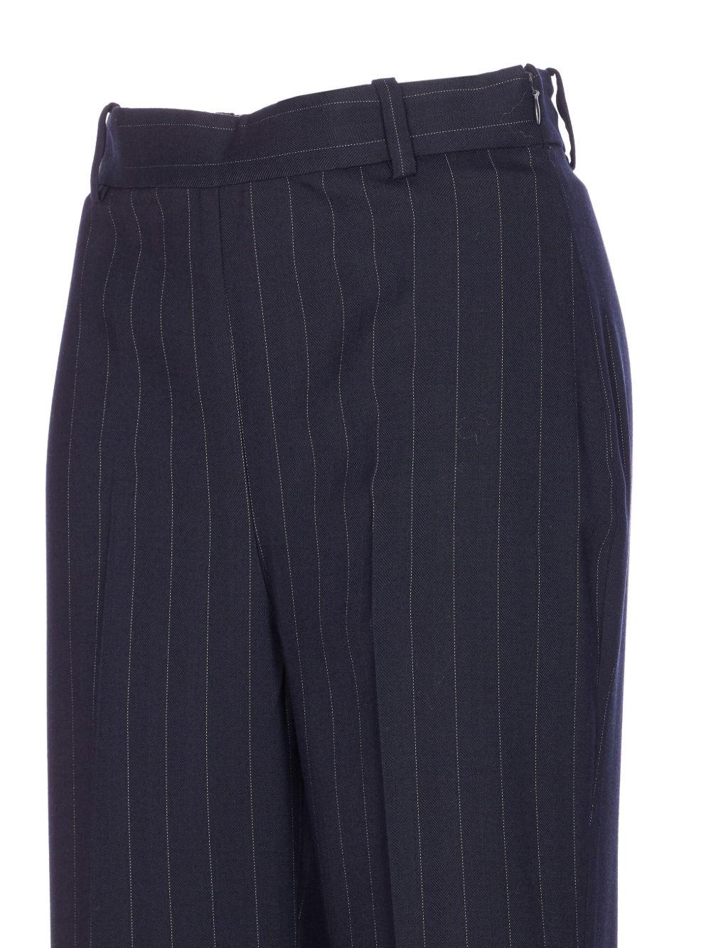 Pantaloni a righe in blu navy - Preludio Moda