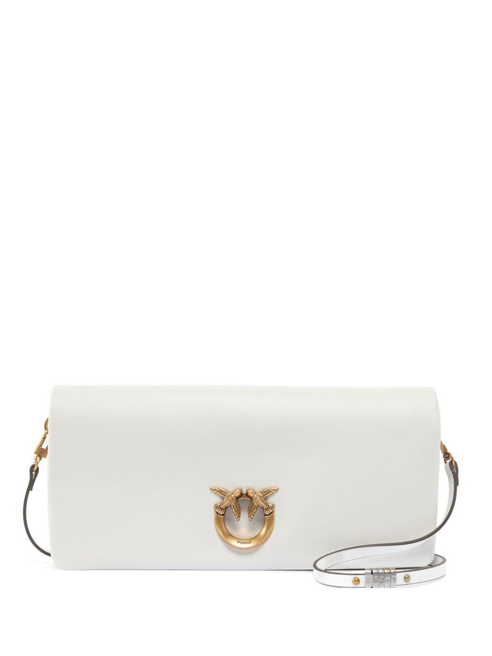 Borsa a spalla in pelle con placca Love Birds 106022A0QO Z15Q PINKO