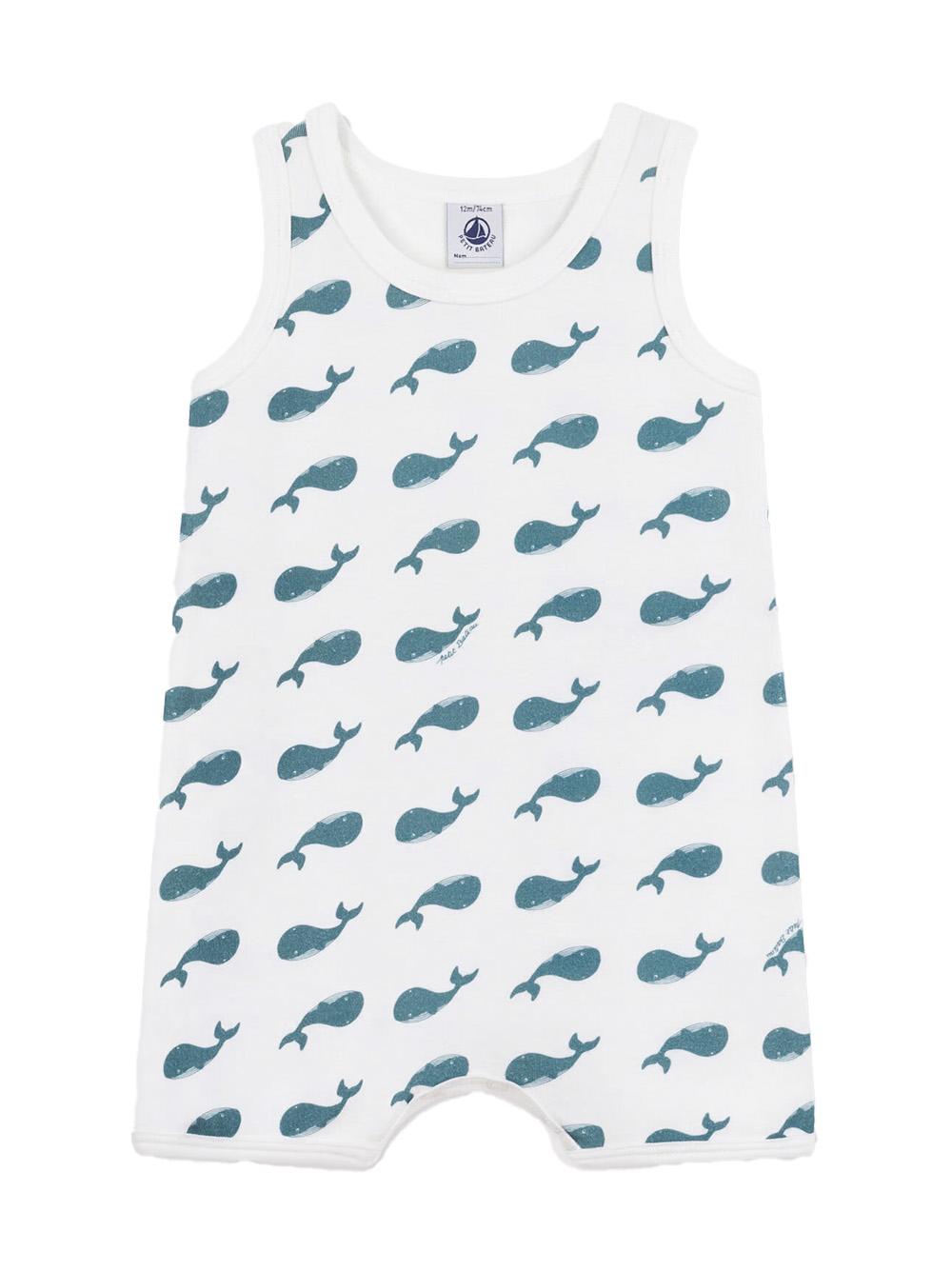 Tutina bianca con balene A0CZB 03 PETIT BATEAU KIDS