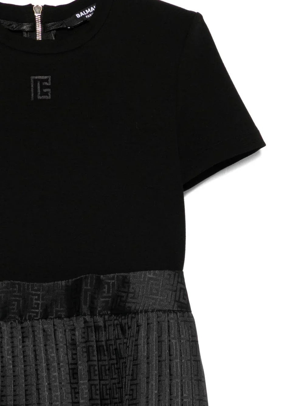 Abito Nero Plissettato con Logo - Preludio Moda