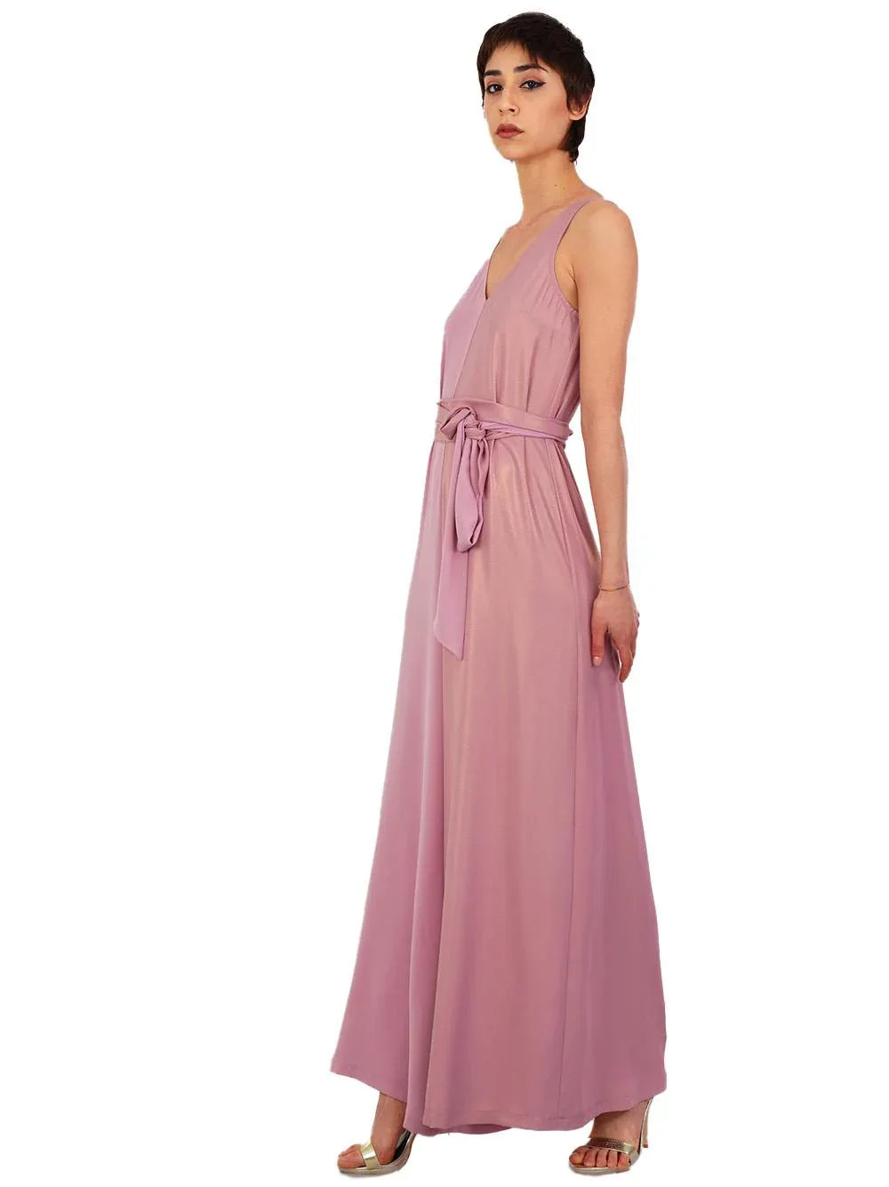 Tuta intera rosa con finish mezzo laminato - Preludio Moda