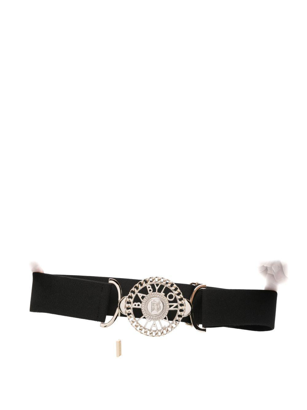 Cintura elasticizzata con logo circolare WS00059 ORO BABYLON COLLECTION