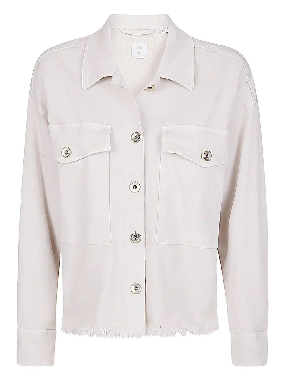 CAMICIA OVER FRANGIATA DOPPIO TASCONE SABBIA - Preludio Moda