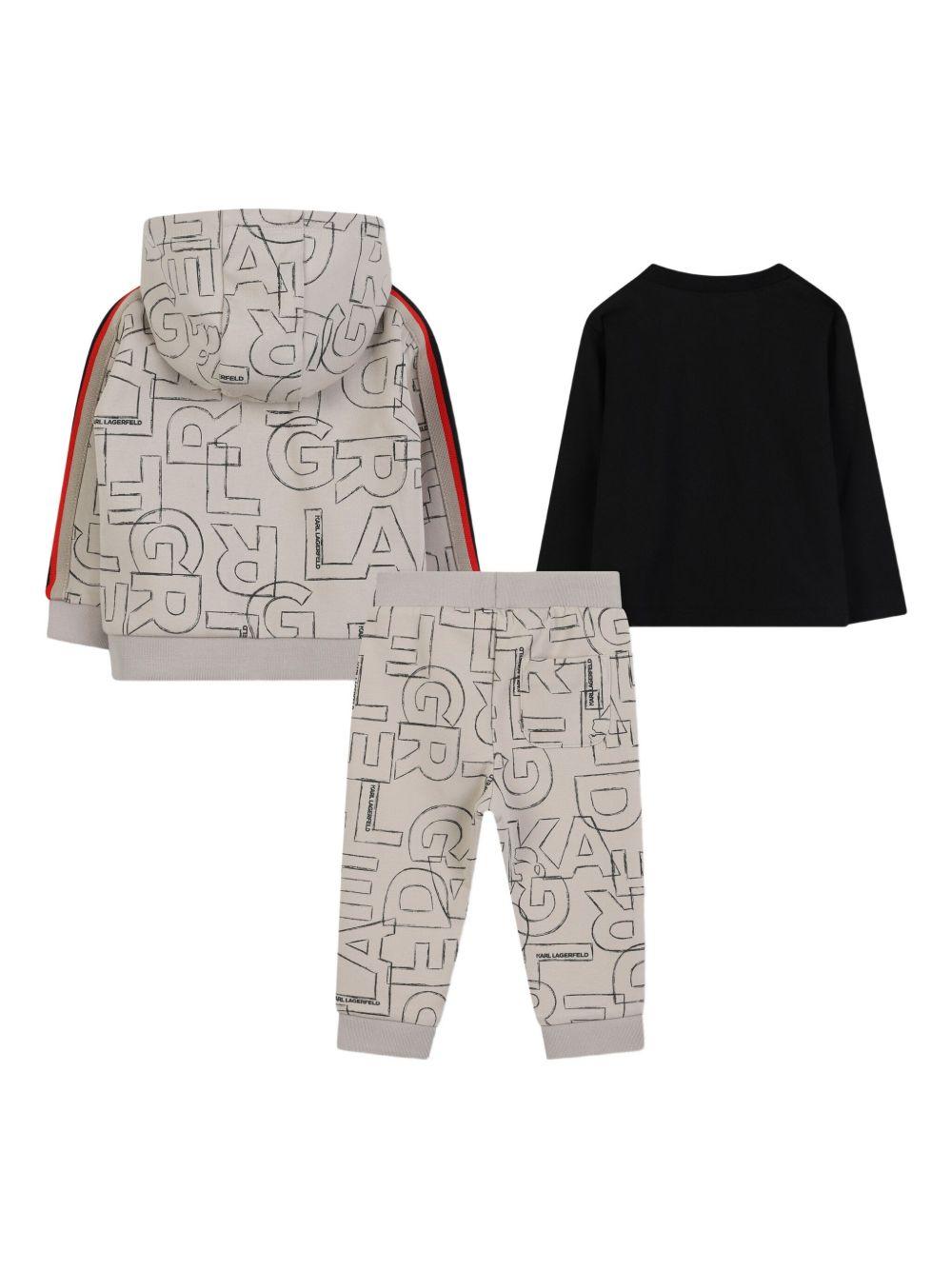 Tuta con Stampa Grafica e Dettagli a Righe Z30661 211 KARL LAGERFELD KIDS