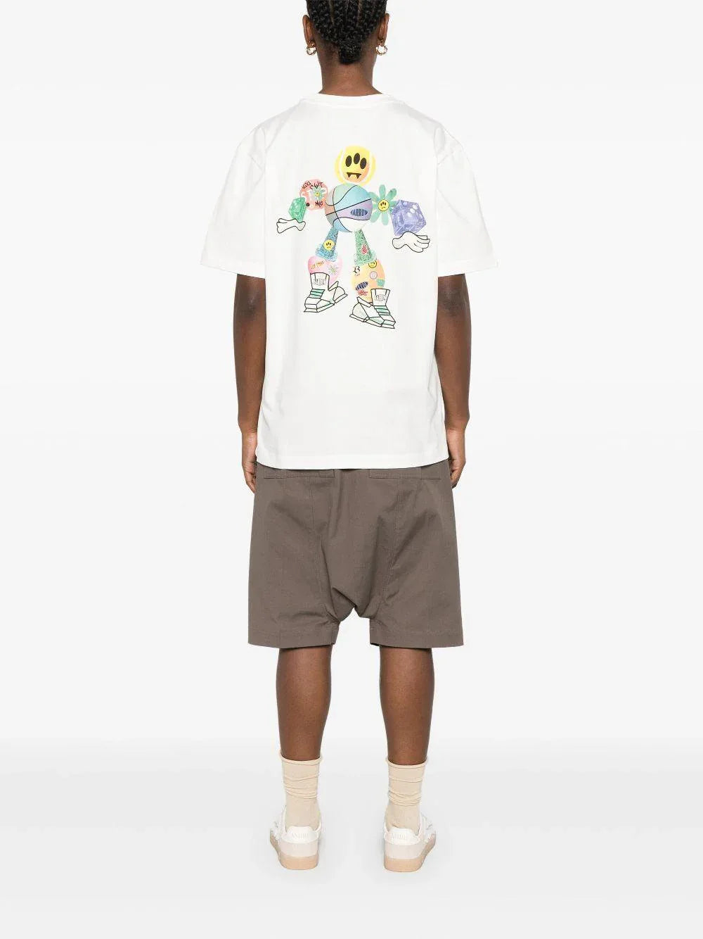 T-shirt bianca grafica basket retro - Preludio Moda