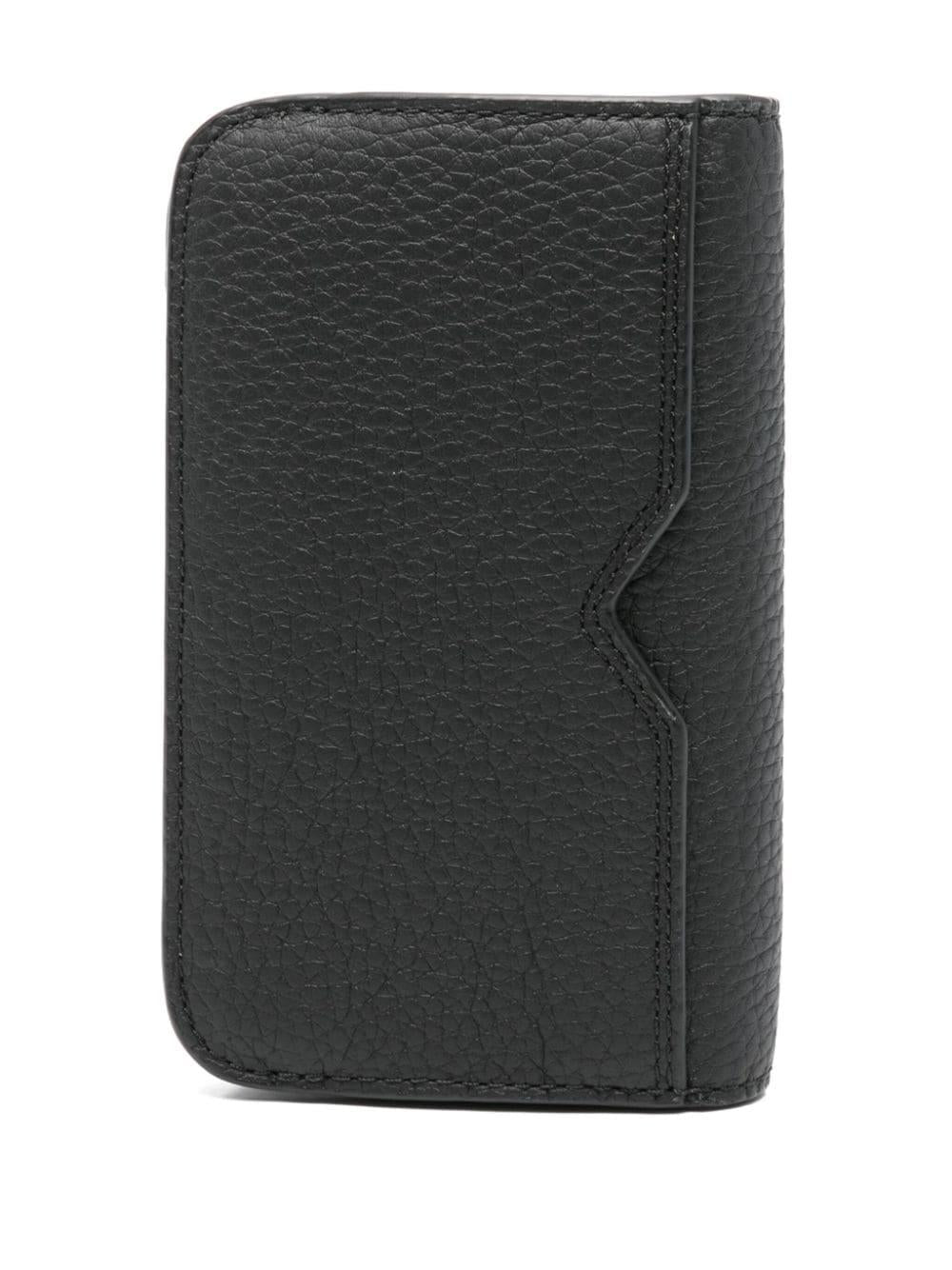 Portafoglio Hudson in pelle martellata nero