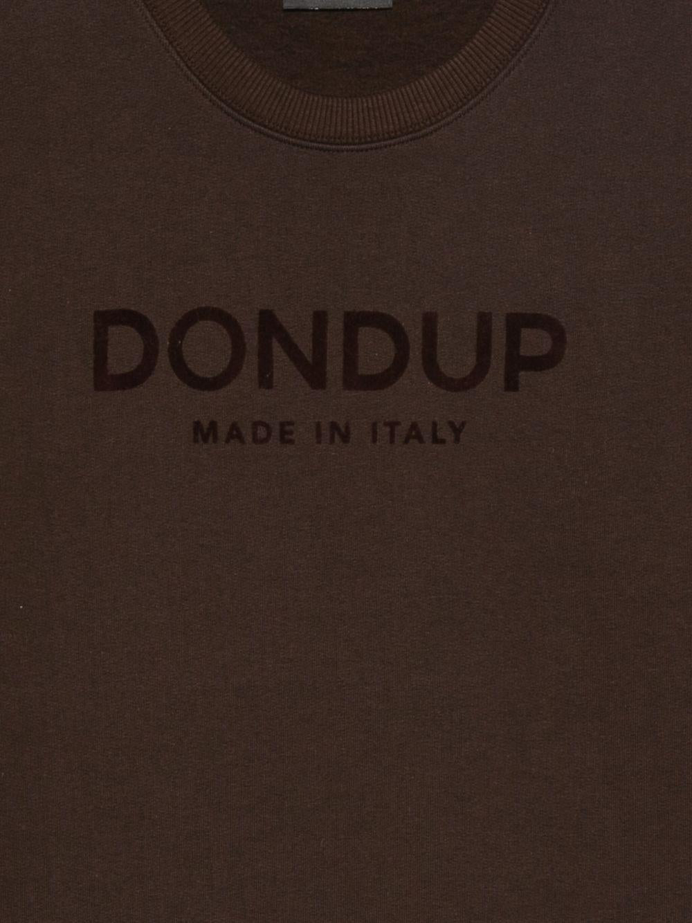 DONDUP Felpa nera con logo flocked Made in Italy UF641KF0196ULO7DUW25 737 DONDUP