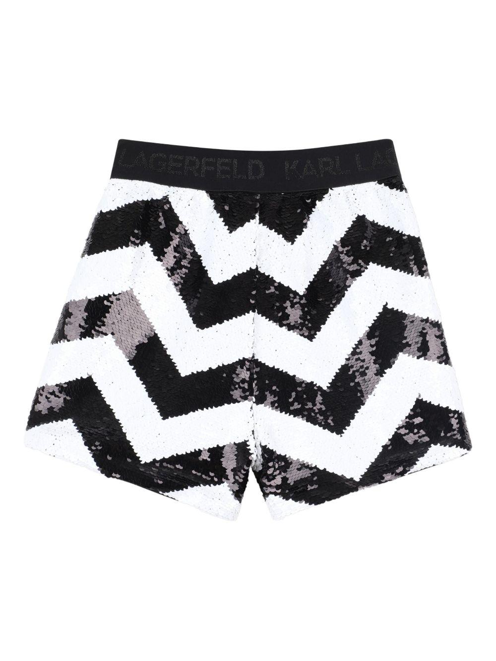 Shorts con Paillettes e Motivo Chevron Z30591 M41 KARL LAGERFELD KIDS
