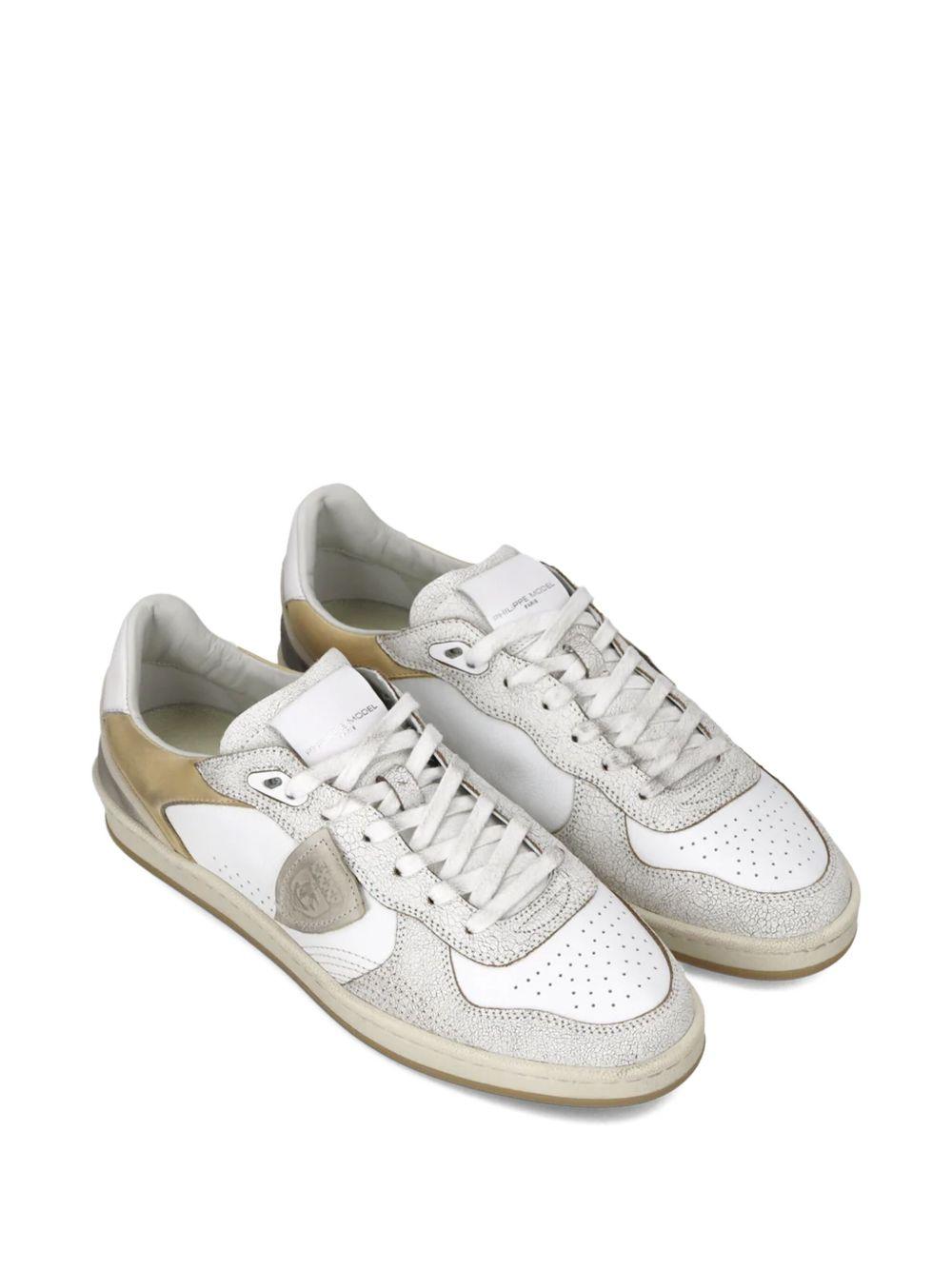 Scarpe da Ginnastica con Pannelli in Pelle Bianco PGLUVC01 BIANCOBEIGE PHILIPPE MODEL