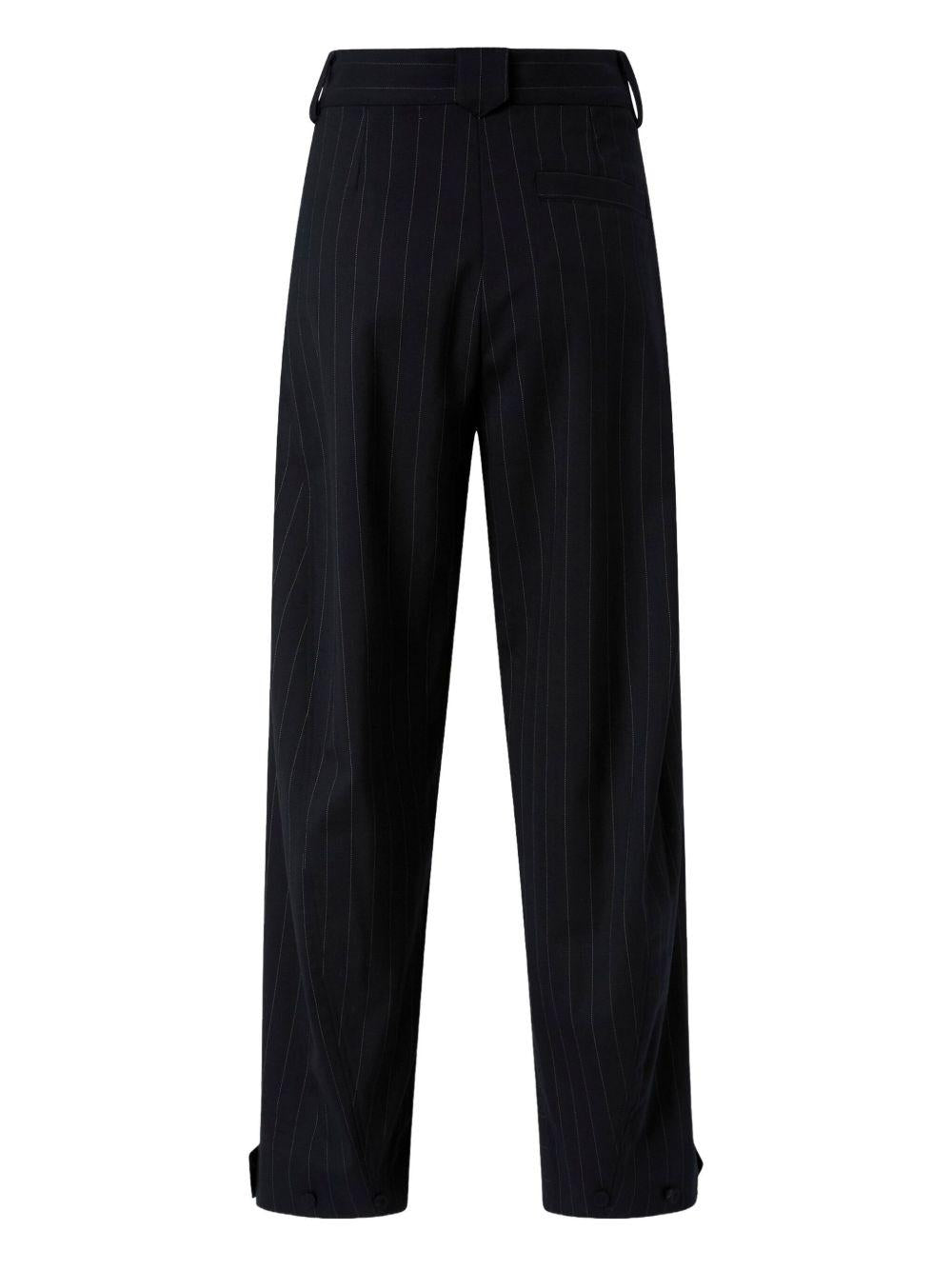 Pantaloni gessati blu con pieghe centrali 105707A2QY EZ1 PINKO