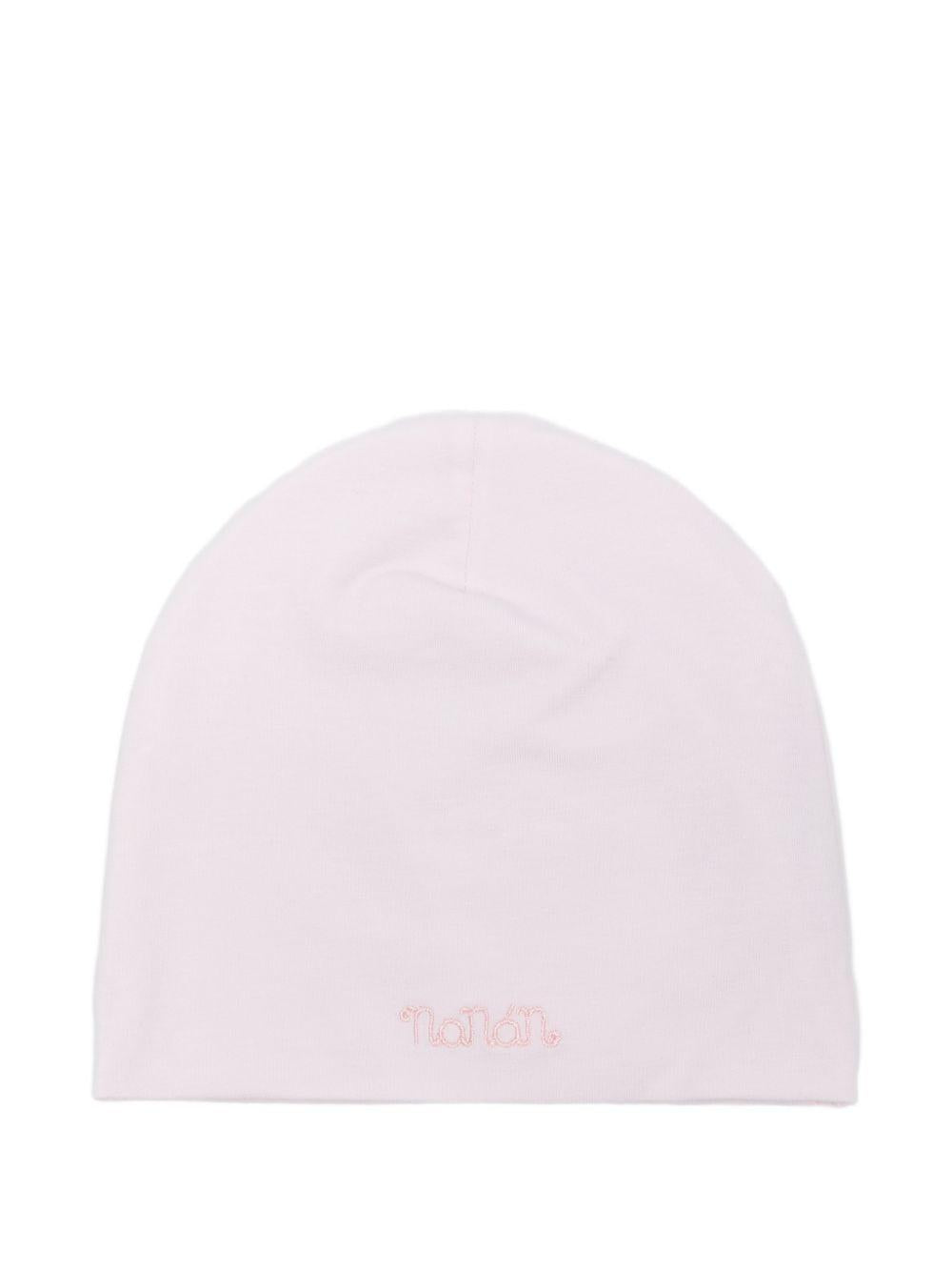 Berretto in cotone con ricamo logo E26016 ROSA NANAN KIDS
